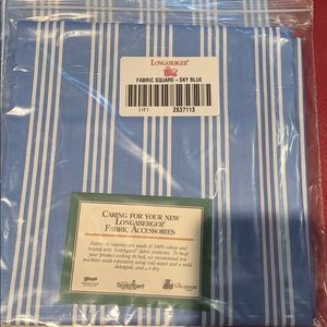 Longaberger Fabric Square sky blue stripe NWT still in the package